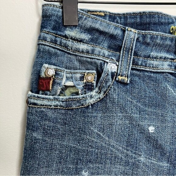 Miss Me Daphne Low Rise Bootcut Jeans Distressed Camo Size 28 - Picture 4 of 16